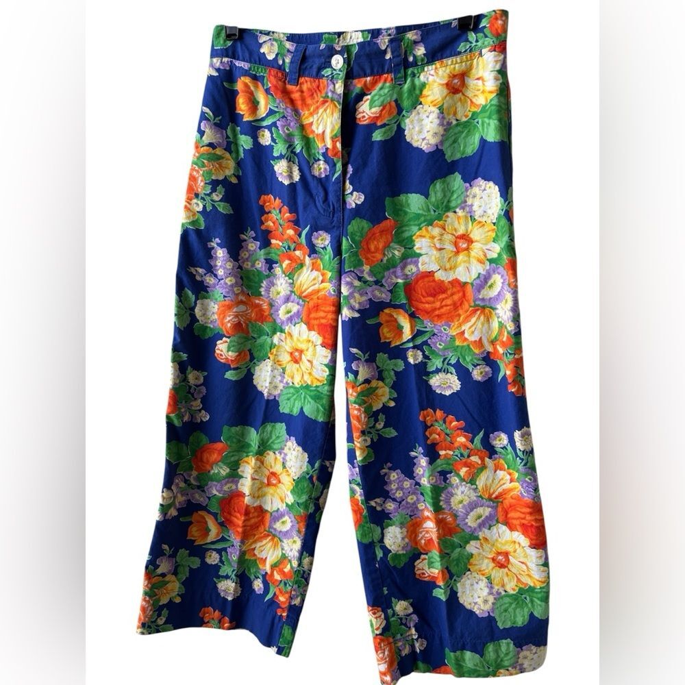 Ralph Lauren Vintage 4 Cotton Floral Wide-Leg Pants Coquette Girl